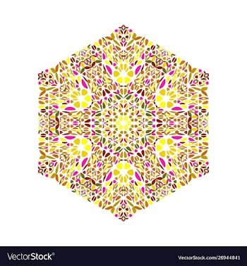 Geometrical isolated colorful flower hexagon vector image