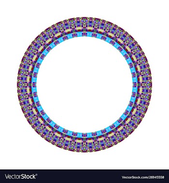 Geometrical isolated colorful tiled mosaic round vector image