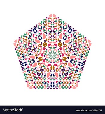 Geometrical isolated floral mosaic ornament vector image