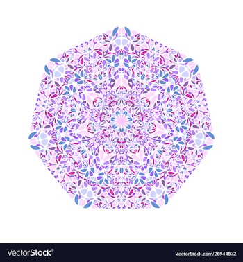 Geometrical isolated floral mosaic ornament vector image