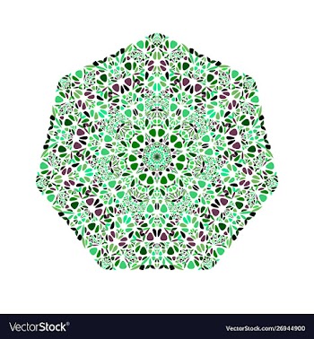 Geometrical isolated floral ornament heptagon vector image