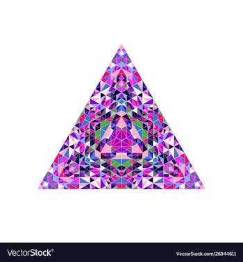 Geometrical isolated polygonal mosaic triangle vector image