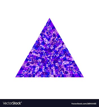 Geometrical isolated tiled mosaic pyramid logo vector image