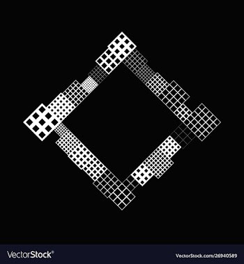 Geometrical minimal modern diagonal square badge vector image