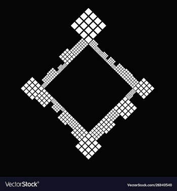 Geometrical monochrome diagonal square badge vector image