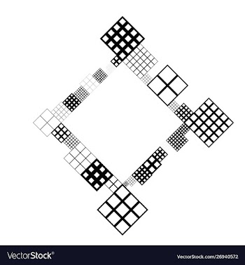 Geometrical monochrome diagonal square badge vector image