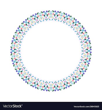 Geometrical mosaic border - abstract circular vector image