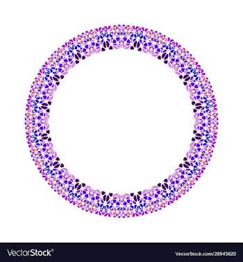Geometrical mosaic border - circular abstract vector image