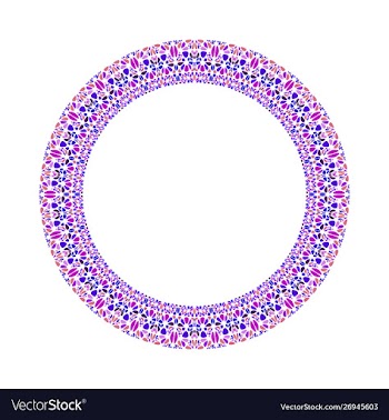 Geometrical mosaic circle - round abstract element vector image