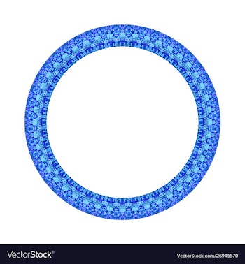 Geometrical mosaic circular border - colorful vector image