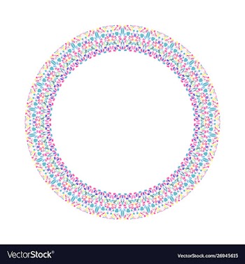 Geometrical mosaic frame - round abstract design vector image