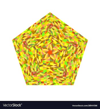 Geometrical mosaic polygon shape - colorful vector image