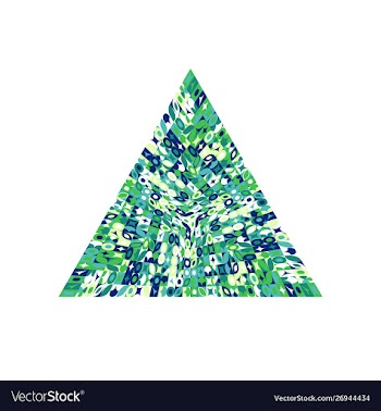 Geometrical mosaic pyramid symbol - colorful vector image