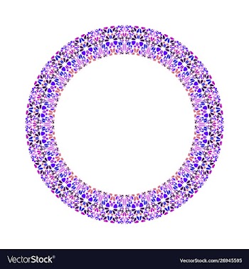 Geometrical mosaic wreath - abstract round design vector image
