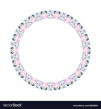 Geometrical mosaic wreath - round circular design vector image