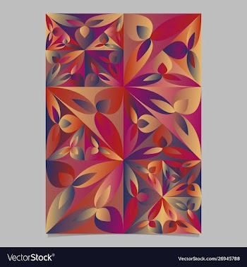 Geometrical multicolored abstract floral mosaic vector image