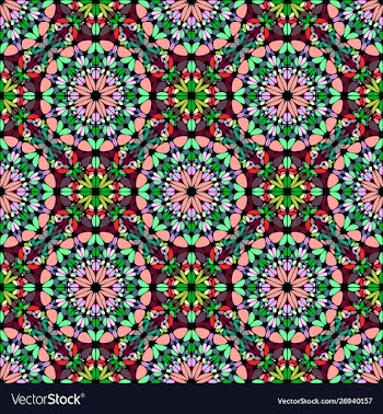 Geometrical oriental abstract window glass vector image
