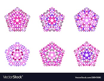 Geometrical ornate abstract gravel pentagon vector image