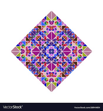 Geometrical ornate abstract isolated mosaic vector image