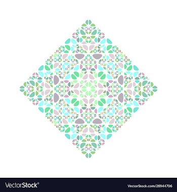 Geometrical ornate abstract stone diagonal square vector image