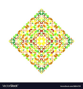Geometrical ornate colorful flower ornament vector image