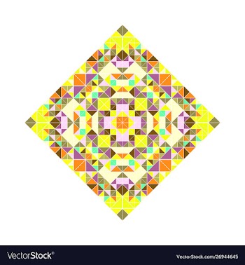 Geometrical ornate colorful isolated mosaic vector image