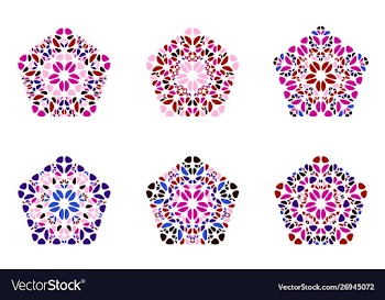Geometrical ornate gemstone ornament pentagon vector image