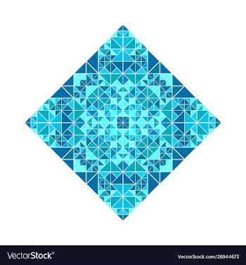 Geometrical ornate polygonal tiled mosaic square vector image