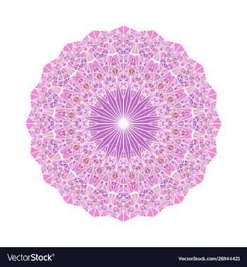 Geometrical ornate round triangle tile ornament vector image
