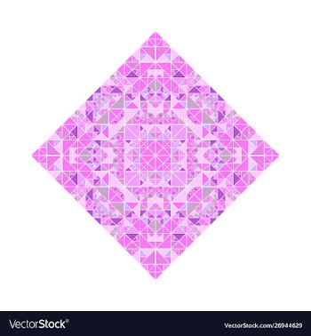 Geometrical ornate tiled mosaic diagonal square vector image