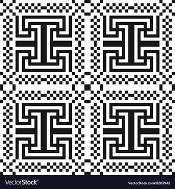Geometrical pattern black and white color vector image