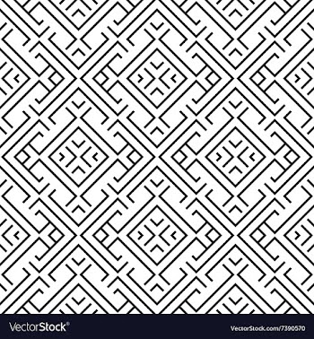 Geometrical pattern black and white color vector image