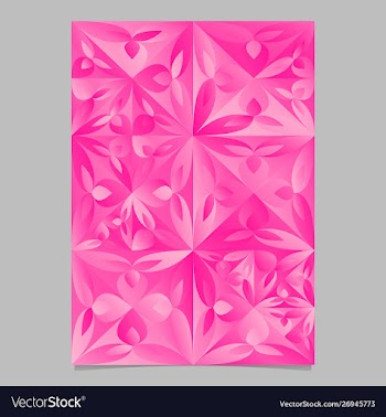 Geometrical pink floral triangle page template vector image
