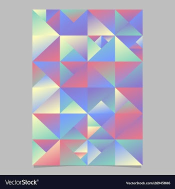Geometrical polygonal multicolored triangle flyer vector image