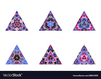 Geometrical polygonal ornate mosaic triangle vector image