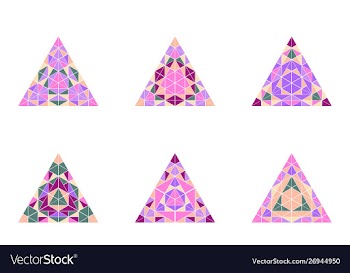 Geometrical polygonal ornate mosaic triangle vector image