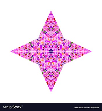 Geometrical polygonal tiled mosaic ornament star vector image