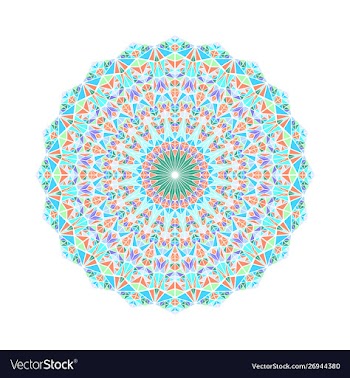 Geometrical round colorful triangle tile pattern vector image