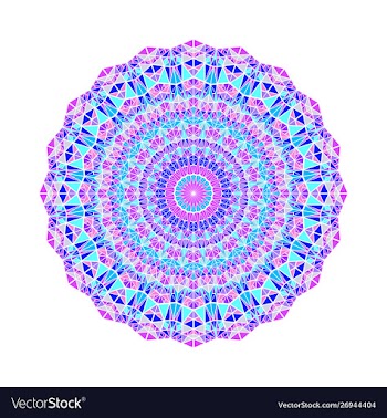 Geometrical round ornate colorful triangle tile vector image