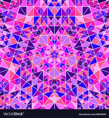 Geometrical round tiled triangle mosaic pattern vector image