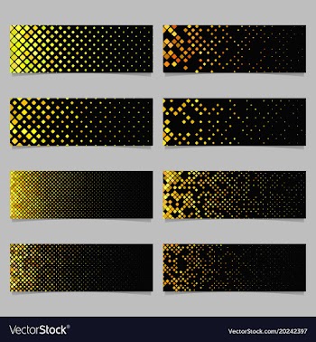 Geometrical rounded square mosaic pattern banner vector image