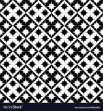 Geometrical seamless black and white star pattern vector image
