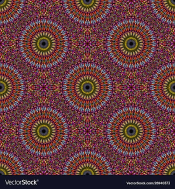 Geometrical seamless bohemian mandala mosaic vector image