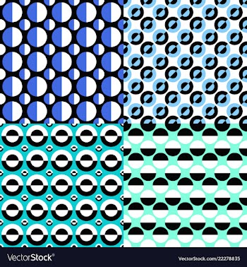 Geometrical seamless pattern set - circle vector image