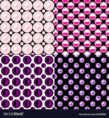 Geometrical seamless pattern set - circle vector image