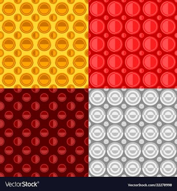 Geometrical seamless pattern set - circle vector image