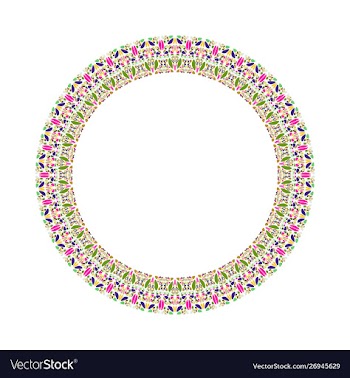 Geometrical stone mosaic circular frame - round vector image