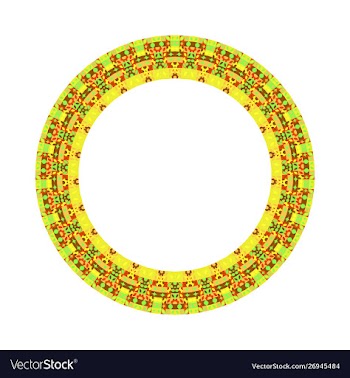 Geometrical tiled mosaic frame - circular vector image