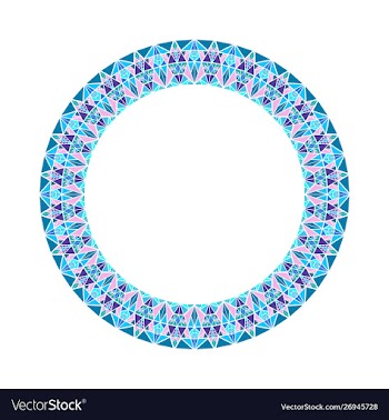 Geometrical triangle circle wreath - round vector image