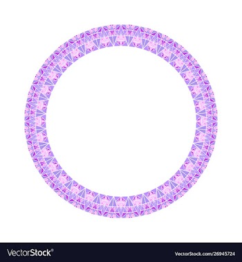 Geometrical triangle tile wreath - round circular vector image